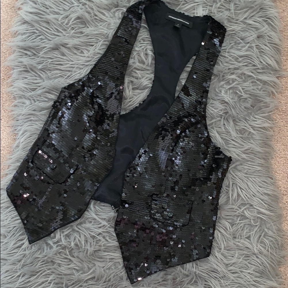Black Sequin Vest